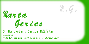 marta gerics business card